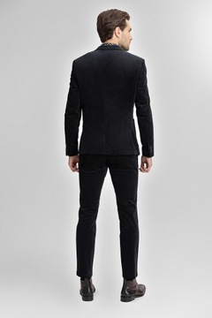 Czarny sztruksowy garnitur męski bawełna GIACOMO CONTI rozmiar 176-100-90