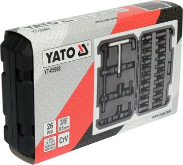 НАБОР КЛЮЧЕЙ ДЛЯ СНЯТИЯ МАСЛЯНЫХ ПРОБОК YATO 26 ЭЛЕМЕНТОВ. РОЗЕТКИ