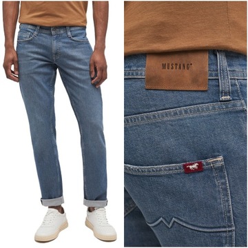 Męskie spodnie jeansowe dopasowane Mustang OREGON TAPERED W32 L34