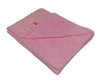 Kocyk do wózka DWUSTRONNY MINKY 75x100 OLKA roż