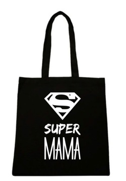 Torba ekologiczna SUPER MAMA CZARNA