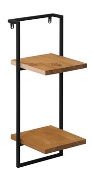 KWIETNIK STOJĄCY STOJAK PÓŁKI NA KWIATY METALOWY LOFT CZARNY 2 półki H60
