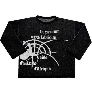 Fashion Street Letter Printing Round Neck Men Swea