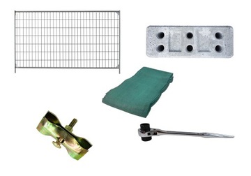 Ogrodzenie tymczasowe 100mb PANEL AŻUROWY WZMACNIANY + Siatka 1,80x3,45m