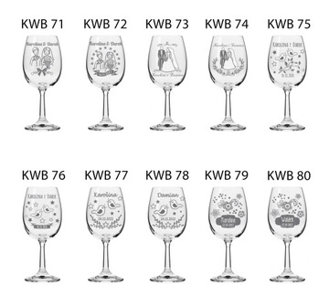KIELISZEK DO WINA BIAŁEGO Z GRAWER-EM NA ŚLUB PREZENT Urodziny