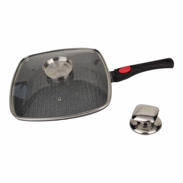 Patelnia grillowa 28 cm kamienna powłoka AROMA indukcja + gratis GAŁKA