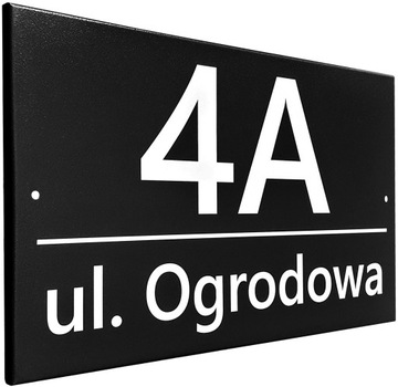 Адресная табличка ЧЕРНАЯ Большая - МЕТАЛЛ - УФ