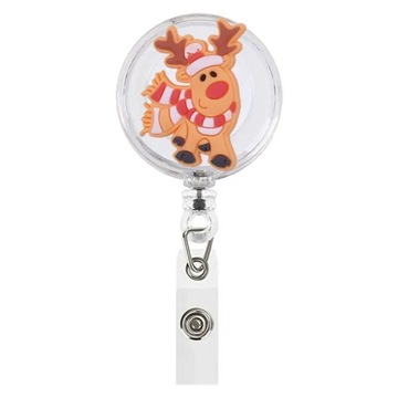 1 PCS Christmas Tree Ball Snow Man Santa Claus Retractable Pull Badge Reel