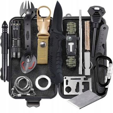 SURVIVALOWY WOJSKOWY ZESTAW PRZEŻYCIA NIEZBĘDNIK MULTITOOL 32W1