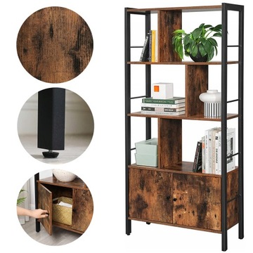 REGAŁ DO BIURA BIBLIOTECZKA 155 CM LOFT PÓŁKI SZAFKA INDUSTRIALNY SOLIDNY