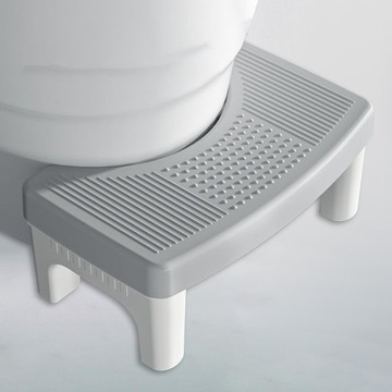 Табурет складной для унитаза с широкой подставкой для ног, эргономичный, серый.