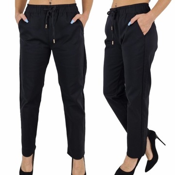 #ELEGANCKIE DAMSKIE SPODNIE - GUMKA DŁUGIE WIĄZANE