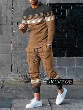 Autumn Men's Tracksuits Sets Print Long Sleeve T-s