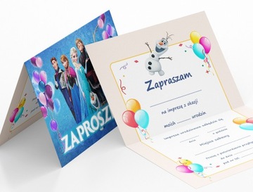 ZAPROSZENIE FROZEN KRAINA LODU NA URODZINY DZIECKA + KOPERTA GRATIS