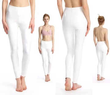 LEGGINSY WINYLOWE GETRY WINYL SPODNIE RURKI LATEKS