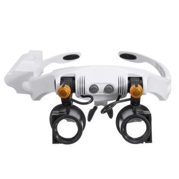 OKULARY JUBILERSKIE NAPRAWA LUPA 25X OPASKA NA GŁOWĘ OKULARY PRECYZYJNE LED