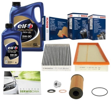 3 X FILTR BOSCH + OLEJ 5W30 ELF FE RENAULT FLUENCE MEGANE III 1.6 DCI