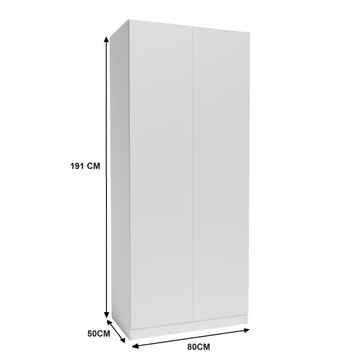 Двухвурный гардероб белый гардероб 80см зеркало Аляски только для полков