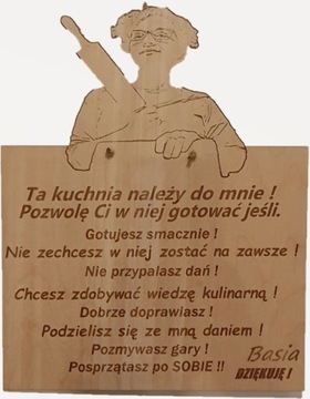 Правила кухни Табличка с именем