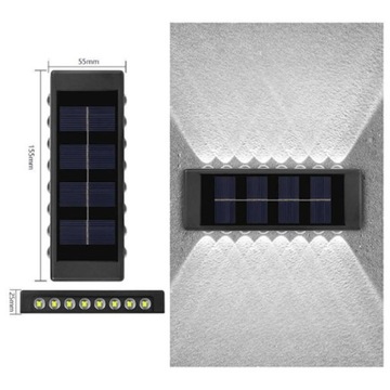 KINKIET SOLARNY 16LED COLD WHITE ELEWACJA OGRÓD