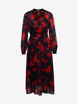 Czerwono-czarna damska sukienka w kwiaty ORSAY