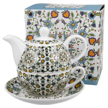 Dzbanek PORCELANOWY zestaw kaszubski PREZENT 350ml