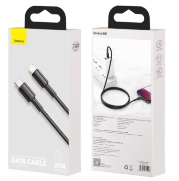 КАБЕЛЬ BASEUS USB-C - LIGHTNING ДЛЯ IPHONE БЫСТРАЯ ЗАРЯДКА 20ВТ 2М