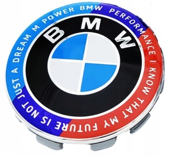 EMBLEMAT DEKIELEK ZNACZEK KAPSEL BMW 68MM DO FELG 50JAHRE 50th ANNIVERSARY