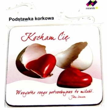 PODKŁADKA PODSTAWKA WALENTYNKI KOCHAM CIĘ SERCE WALENTYNKI