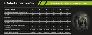 Spodnie Robocze Do Pasa Stretch Line Czarne L-54 Powermax S-79267