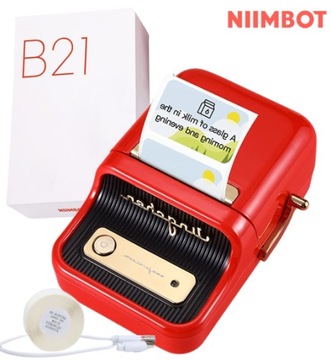 Drukarka termiczna Czerwona Niimbot B21 do etykiet na aplikacje Bluetooth