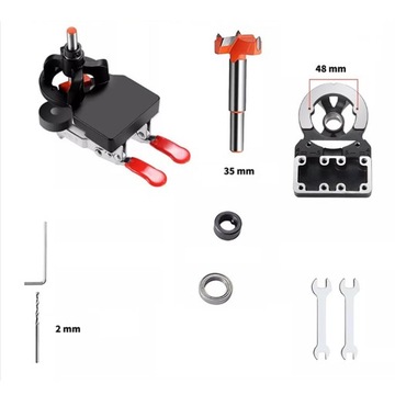 Сверло с шарниром 35 мм с тройной втулкой и двойным зажимом