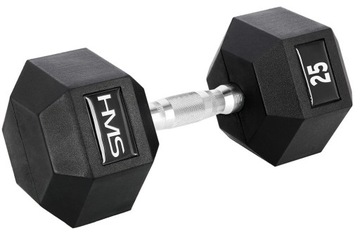 HMS Hantla Hantelka Ciężarek Gumowany Stalowy Do Ćwiczeń Fitness 25 kg