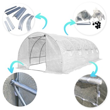 Tunel foliowy Szklarnia 3x8m NAJGRUBSZA rurka 25mm +Składany zbiornik 1000L