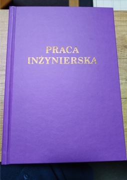 Wydruk i Oprawa Praca Inżynierska Fioletowa Napis Złoty