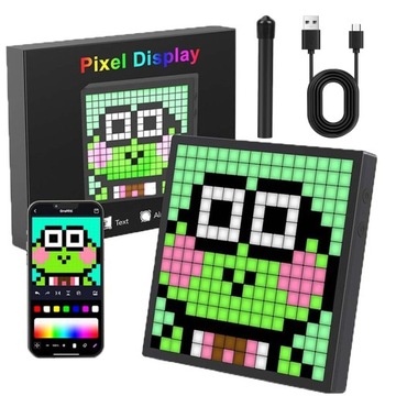 WYŚWIETLACZ LED PIXEL ART Z KONTROLĄ APLIKACJI HARMONOGRAM ZEGARA CYFROWEGO