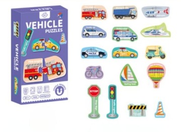 Puzzle Magnetyczne Puzzle do pary pojazd