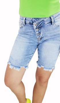 MIĘKKIE SPODENKI JEANS ZAPIĘCIE SKOS M/L 29