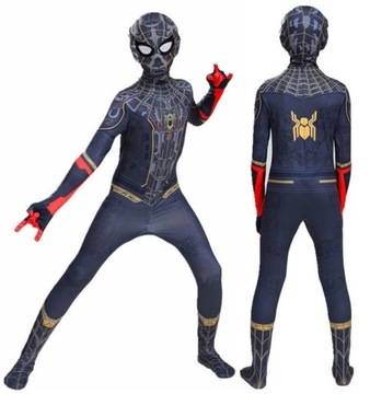 STRÓJ PRZEBRANIE KOSTIUM SPIDERMAN BLACK 128/134