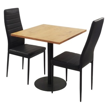 Zestaw stół Kansas 2 krzesła Nicea czarne