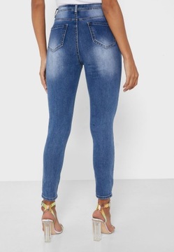 MISSGUIDED PETITE NIEBIESKIE JEANSY DZIURY (24)