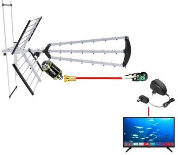 МОЩНАЯ DVB-T2 АНТЕННА ДЛЯ НАЗЕМНОГО ТЕЛЕВИДЕНИЯ 4K COMBO MUX8 VHF UHF LTE ACTIVE VAYOX