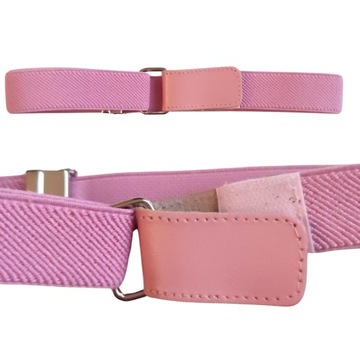 PASEK DZIECIĘCY DO SPODNI ELASTYCZNY NA RZEPĘ RÓŻ