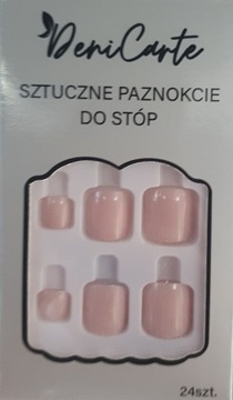 НАСКОРСТВЕННЫЕ НОГТИ САМОКЛЕЯЩИЕСЯ НАПИСКИ ДЛЯ НОГ КОШАЧИЙ ГЛАЗ НЮДОВЫЙ КВАДРАТ 24ШТ.