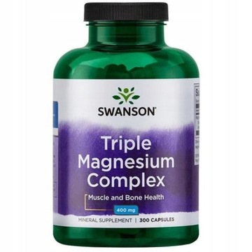 SWANSON TRIPLE MAGNESIUM COMPLEX 400 mg x 300 kaps