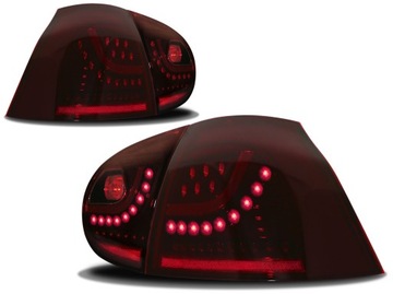 Lampy LED diodowe VW Golf 5 mk5 V cherry red JOM