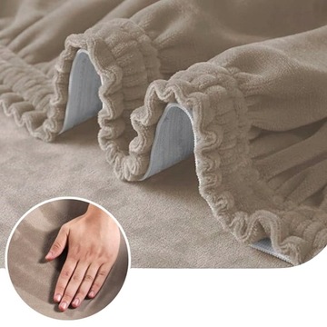 ЧЕХОЛ ДЛЯ ДИВАНА, ЭЛАСТИЧНЫЙ ВЕЛЮР, БАРХАТ, 190-230 БЕЖЕВЫЙ