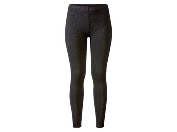 Legginsy damskie z wiskozy, efekt połysku/brokat S