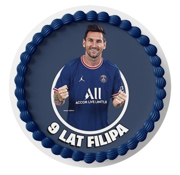 OPŁATEK NA TORT 21-30cm PSG MESSI + GRATISY