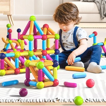 БОЛЬШИЕ МАГНИТНЫЕ БЛОКИ, СТРОИТЕЛЬНЫЕ, ОБРАЗОВАТЕЛЬНЫЕ ПАЛОЧКИ, XXL ПАЛОЧКИ, 45 шт.